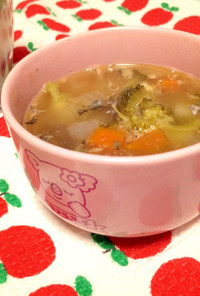 鯖味噌缶で簡単！ほっこり煮込みスープ♡