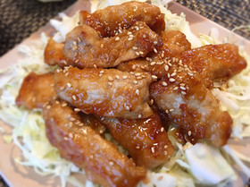 豚ロース厚切りの甘酢炒め