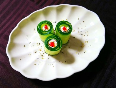 低糖質レシピ☆胡瓜とチーズの一口前菜の写真