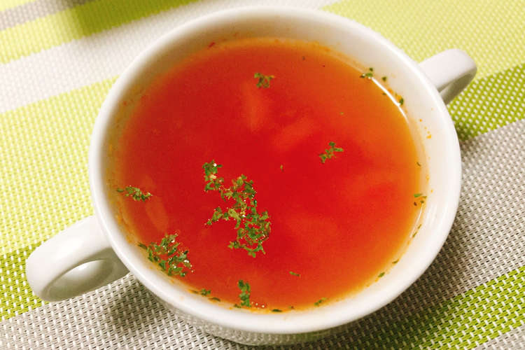 トマトと固形コンソメだけの本格スープ レシピ 作り方 By かなこ クックパッド