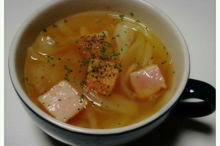 超簡単 新玉ねぎとベーコンのスープ レシピ 作り方 By ぁちゃみん クックパッド 簡単おいしいみんなのレシピが355万品