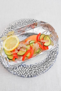 紅鮭と夏野菜のホイル焼き