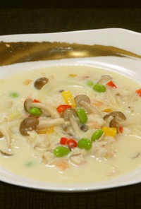海老ともち麦の食べるスープ