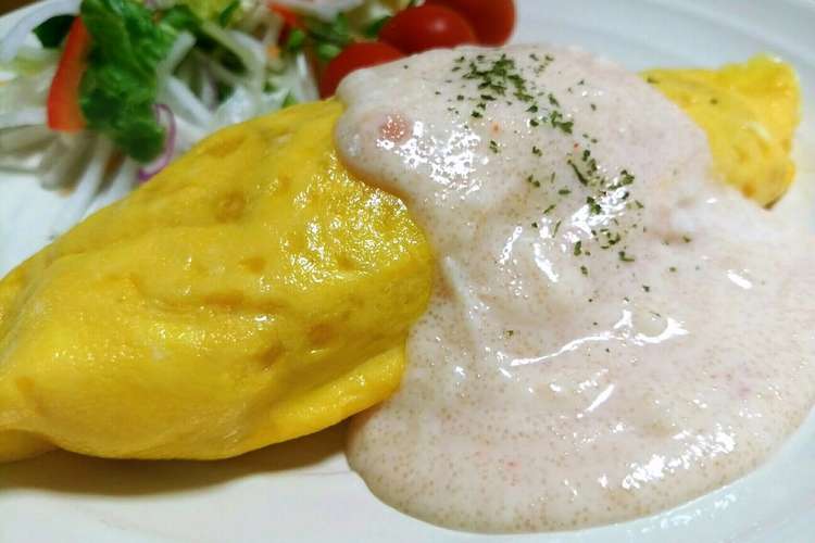 明太子クリームソースのオムライス レシピ 作り方 By もへほっぺ クックパッド