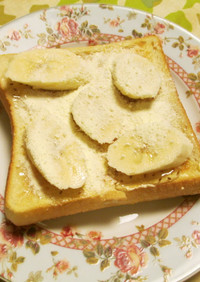 バナナ、スキムミルクの甘いトースト簡単