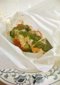 バジル香る～✿鮭と旬の野菜のカルトッチョ