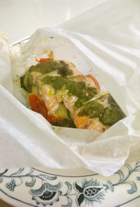 バジル香る～✿鮭と旬の野菜のカルトッチョ