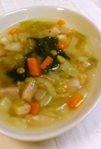 乾燥豆と野菜のコロコロスープ