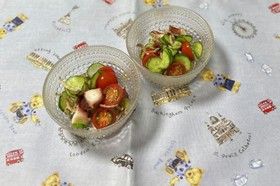 蛸&胡瓜&トマトの カリジャコ和え