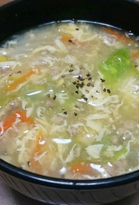 簡単絶品♪野菜たっぷり♡コーン卵スープ