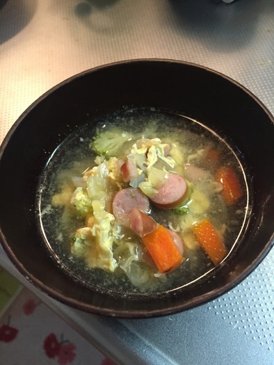 ふんわり卵の野菜スープの写真