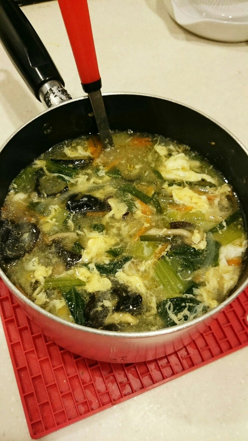 残り野菜とキノコで簡単中華スープの画像