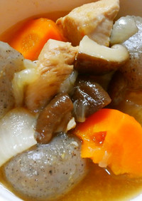 簡単和食に♪鶏むね肉と玉蒟蒻と椎茸の煮物
