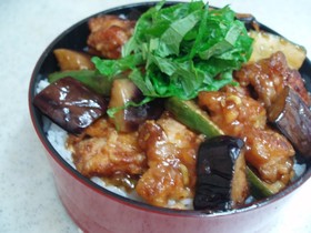 10分で作る手抜き弁当★油淋ソース丼