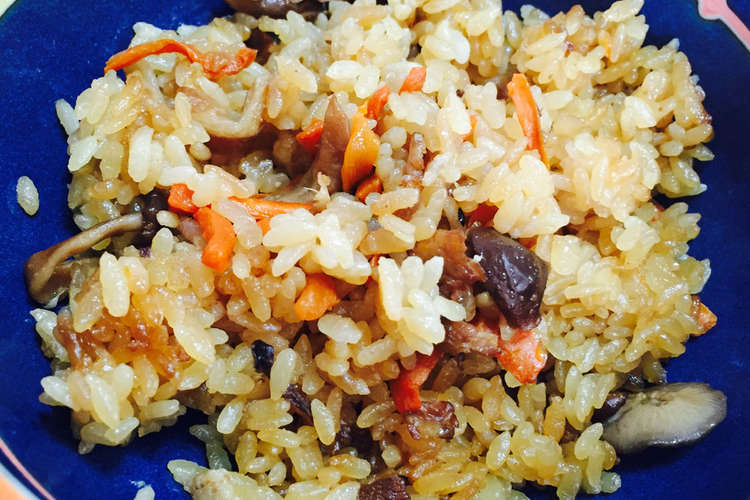 すき焼きのたれで豚としめじの炊き込み御飯 レシピ 作り方 By エリコフ クックパッド