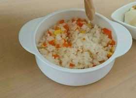 赤パプリカとコーンのピラフ☆離乳食☆