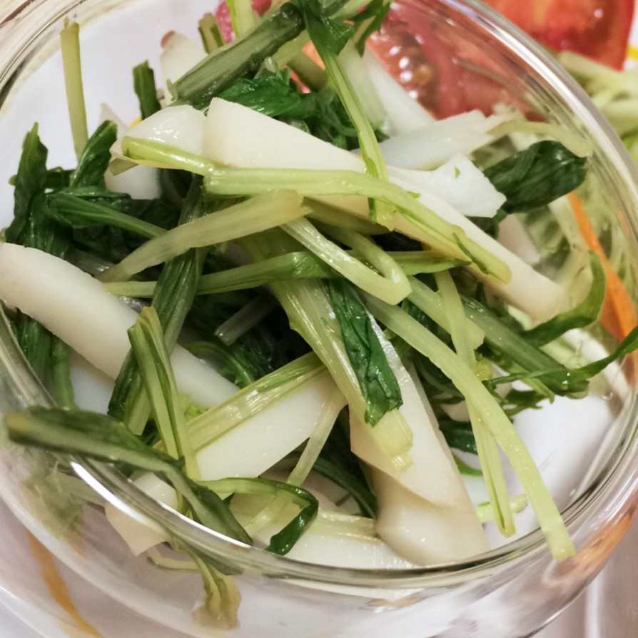 ☆ダイエット☆水菜とかまぼこのポン酢和えの画像