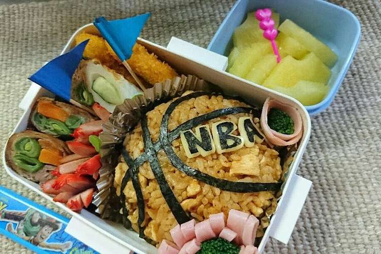 チキンライスで バスケットボール弁当 レシピ 作り方 By ぺーmama クックパッド 簡単おいしいみんなのレシピが354万品
