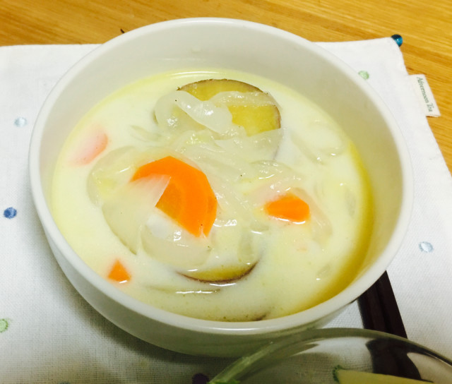 さつまいもと野菜のミルクスープの画像