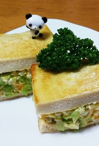 高野豆腐でキャベツたっぷり卵サンド