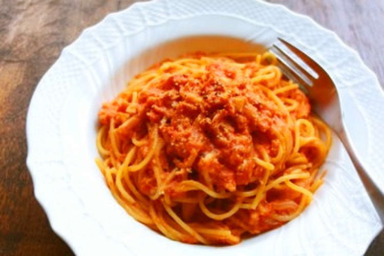 蟹のトマトクリームワンポットパスタ レシピ 作り方 By Y ｓ クックパッド