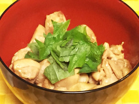 鶏もも肉のマカ照り焼き大葉のせ