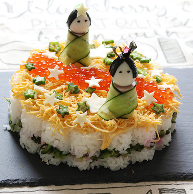 七夕ちらし寿司ケーキの写真