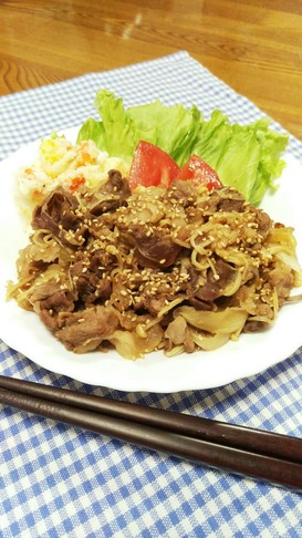 牛肉とえのきの簡単☆醤油バター焼き