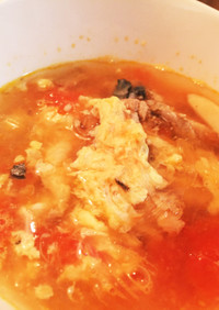 サバ缶とトマトの簡単スープ
