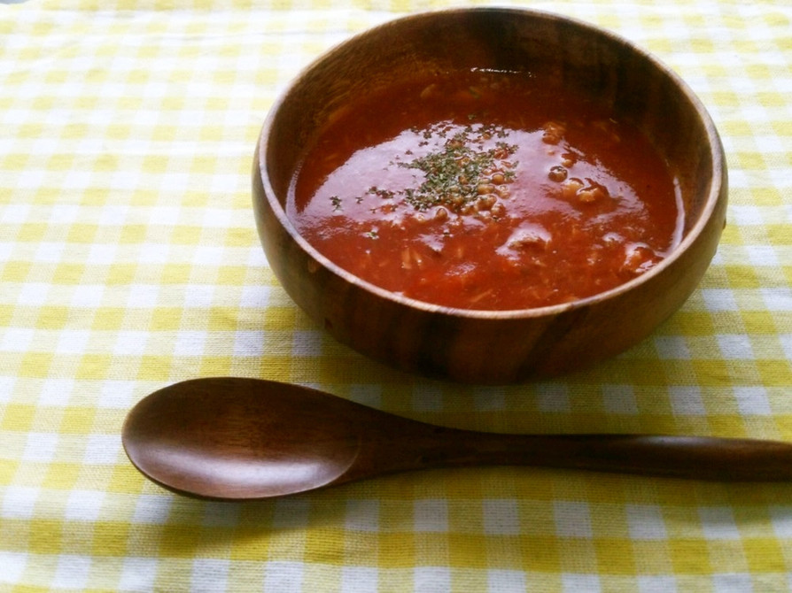 【簡単・お手軽】冷製サバトマトスープの画像