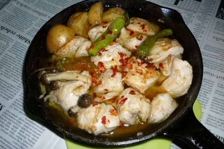 イシスキでw若鶏の胸肉のアヒージョ レシピ 作り方 By Aranjuez5 クックパッド