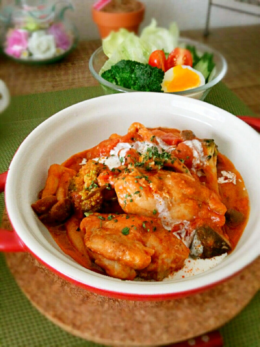 簡単豪華なチキンのトマト煮込み☆ by アッキキャプテン 【クックパッド】 簡単おいしいみんなのレシピが356万品