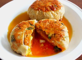 割ってびっくり‼親子つくねバーグ