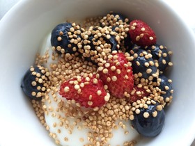 ヨーグルトのトッピングにローストキヌア