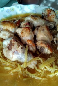 鶏チューリップで客家料理（黄酒鶏）