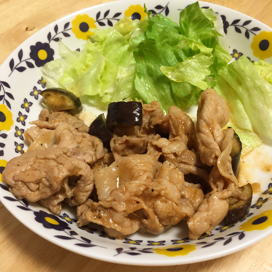 テケトー料理45☆茄子と豚の生姜焼きの画像