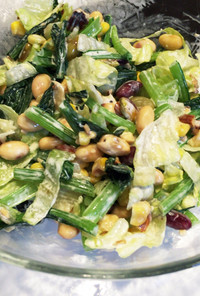 妊婦さんに♫小松菜と豆とナッツのサラダ