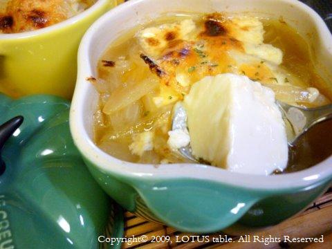 豆腐のオニオングラタンスープの画像