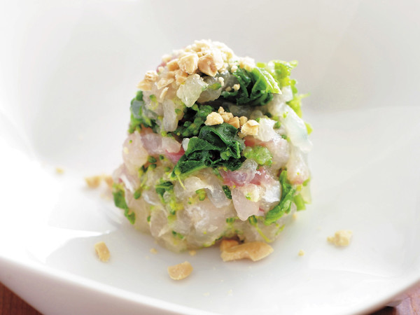 菜の花と鯛のなめろう