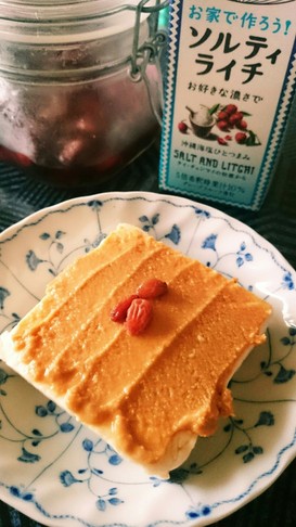 ソルティライチときな粉の豆腐デザート