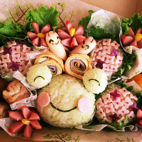 梅雨のお弁当カエルと紫陽花とカタツムリ