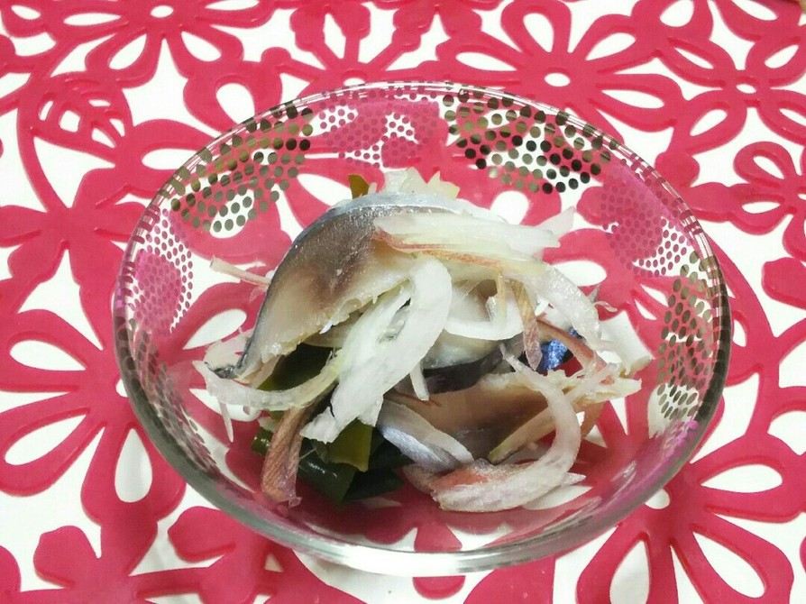 〆鯖と香味野菜のポン酢和えの画像