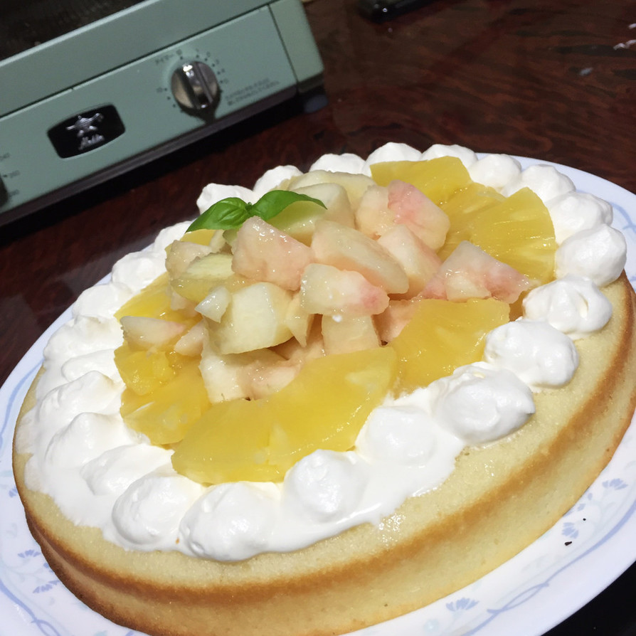 ふわふわ桃のホットケーキの画像