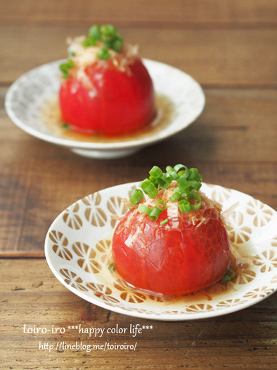 めんつゆで簡単★丸ごとトマトのおひたしの写真