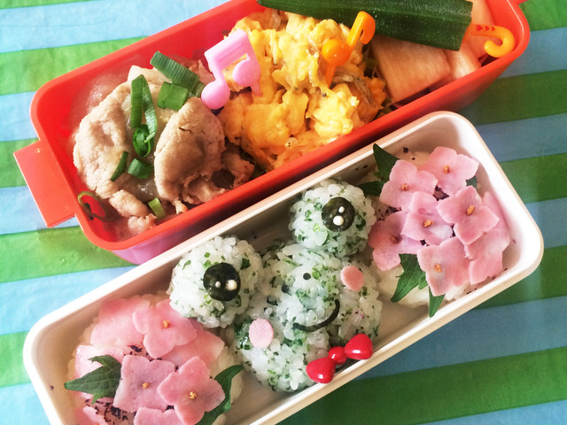 簡単キャラ弁 丸おにぎりでかえると紫陽花 レシピ 作り方 By プティママン クックパッド 簡単おいしいみんなのレシピが349万品