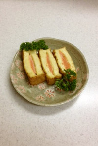 トースターで簡単！厚揚げの明太子サンド