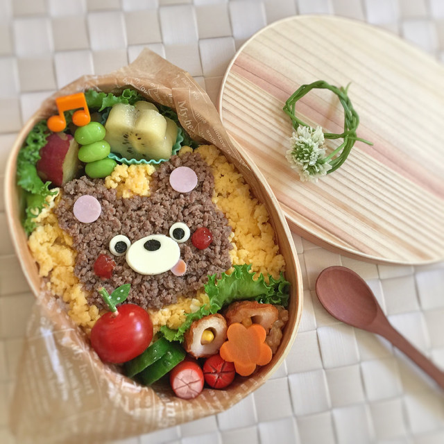 クマちゃん弁当 そぼろ 簡単 キャラ弁 レシピ 作り方 By Yokkoiro クックパッド