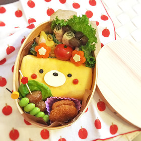 クマちゃん弁当♡オムライス♡簡単キャラ弁