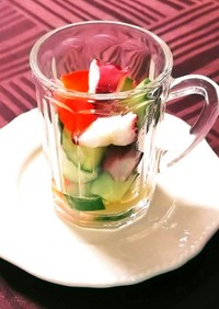 低糖質レシピ☆タコのカラフルマリネサラダ
