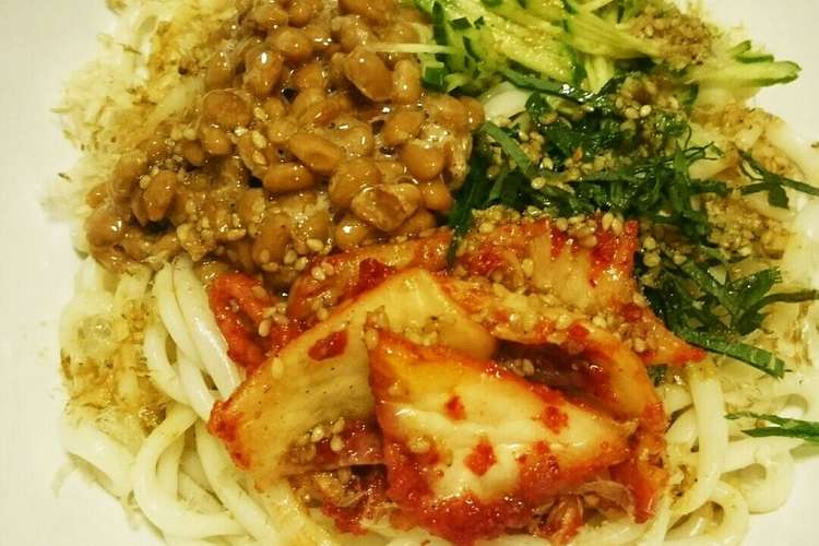 納豆キムチのｻｯﾊﾟﾘ冷たいおうどん レシピ 作り方 By まりめぐ クックパッド 簡単おいしいみんなのレシピが355万品